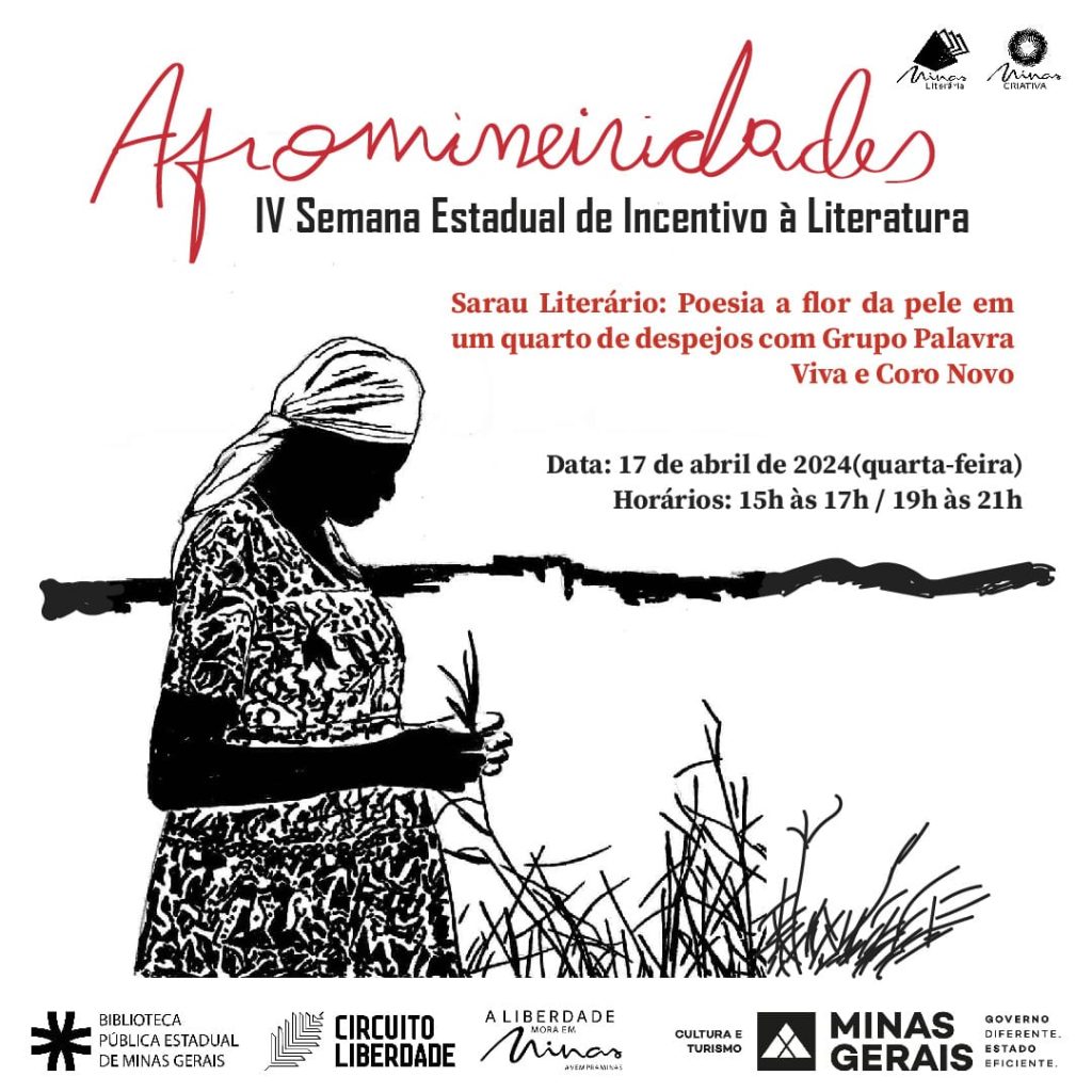  Sarau Literário "Poesia a flor da pele em um quarto de despejos". 17 de abril, das 15h às 17h e das 19h às 21h no Espaço Geek, do Prédio Anexo da Biblioteca Pública Estadual. Entrada Gratuita.